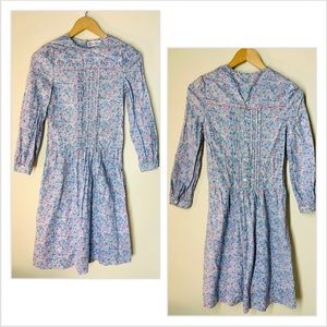 Nantucket Designs Vintage Floral Drop Waist Long Sleeve Dress